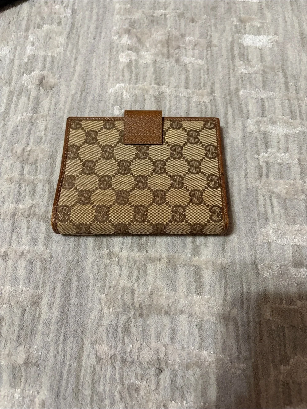 Gucci Tan and Brown GG Canvas Bi-Fold note holder